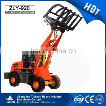 CE Approved 2ton Front End Wheel Loader with wood grapple