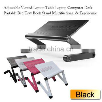 Adjustable Vented Height Laptop Stand Table/ e Portable Bed Tray Book Stand,nottable foldable recliner laptop stands for beds