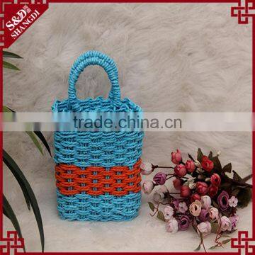 Single Handles Style Paper Rope Handcraft Decorative Mini Baskets Wholesale photo-2