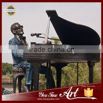 Outdoor Decor Bronze Ray Charles Music Statue photo-2