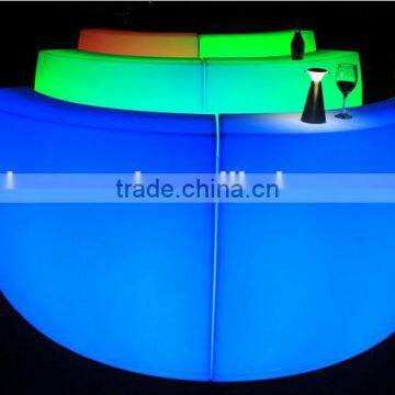 Rechargeable Led Glowing Bar Counter Light up Bar Table Bent and Round Bar Counter photo-2