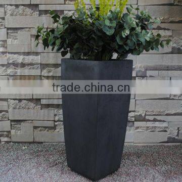 Simple Elegent Black Round Concrete Flower Pots