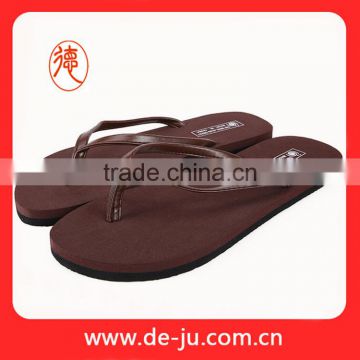 Flat plain brown sole simple design eco friendly flip flop