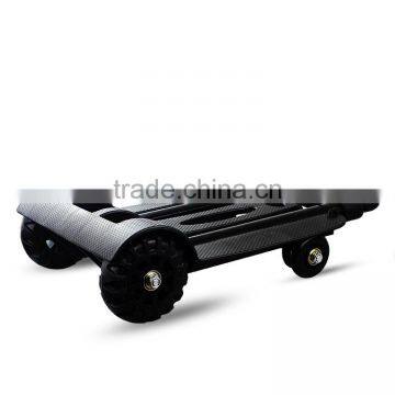 Mini Folding Shopping Cart With 2 Wheels/Lightweight Black Iron Alloy Folding Luggage Cart/ Portable Hand Trolley photo-6