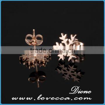 2017 New Arrival 316L Stainless Steel Snow Flower Earring Stud Earring for Teens Women photo-3