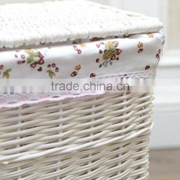 Cheap Linshu Hand Woven White Color Laundry Basket photo-3