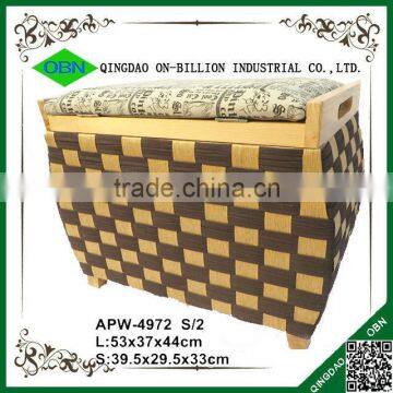 Large Wooden Stool With Lid photo-2