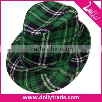 Hot Selling Newest Stylish Checked Fabric Fedora Hat shop store buy hats