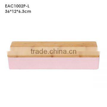 Pink Concrete Jewelry Box With Wood or Bamboo Lid photo-3