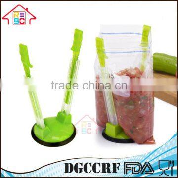 NBRSC 2016 Kitchen Gadgets Plastic Hands-Free Baggy Rack Clip Food Storage Bag Holder-Holds Open Bag photo-2