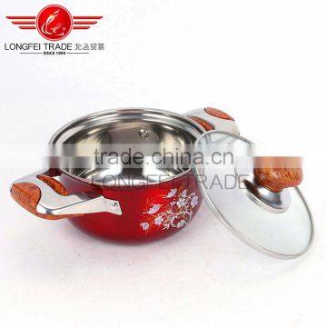New Design 4pcs Colorized Stainless Steel Soup Pot Kitchen Cookware With Decal photo-5