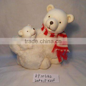 ceramic bear with plush finish SN11101