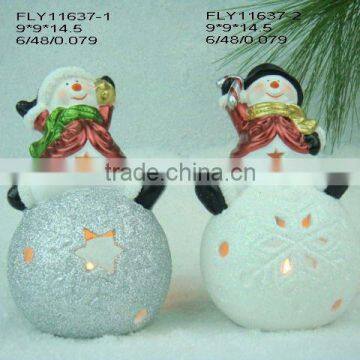 ceramic xmas candle holder 11637