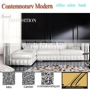 ND1139 neoclassic white leather L shape living room luxury sofa set home furniture new alibaba design