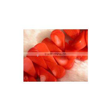 hot wholesale 16" 12-14mm red melon seeds shape loose coral gemstone beads