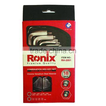 18 Pcs Combination Hex Key Set ( Short Arm Series - Long Arm Series ) 1.5 , 2 , 2.5 ,3, 4 , 5 , 6 , 8 MM photo-3