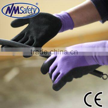 NMSAFETY latex hand gloves latex working gloves 13g nylon latex working glove