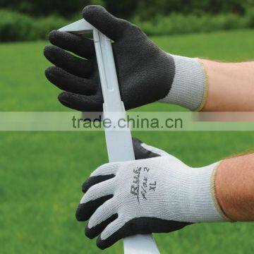 100% Polyester knit glove with rubber coated garden glove landscaping glove garden glove