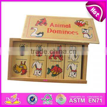 2015 New wooden custom dominoes for kids,wooden toy Popular domino for children,cute wooden domino set for baby WJ278285