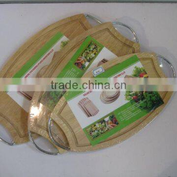 wooden cutting board with handle