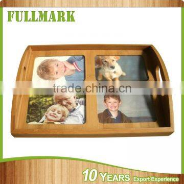 Eco friendly and delicate cheap wood photo serving tray