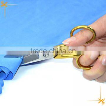 Full Stainless Steel Scissors With Gold-plating Handle photo-3