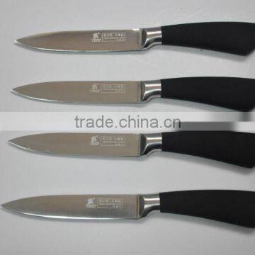 hollow steel painted black rubber handle cutting knife