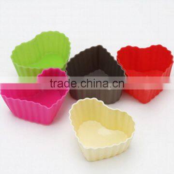 Kitchen Heart Design Heat Resistant Cupcake Mini Baking Molds Non-Stick Silicone Muffin Cup