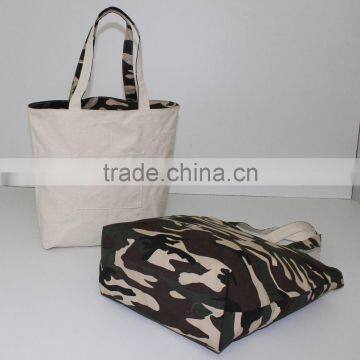 Hotsale 12 OZ Natural Canvas Reversible Bag With One Pocket photo-3