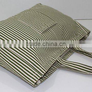 Canvas Tote Bag With One Color Stripe Print All Over With Canvas Self Handle photo-5