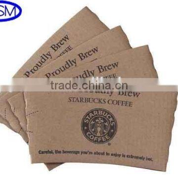 Hot Cup 12 oz WHITE and Kraft brown kraft paper coffee cup sleeve