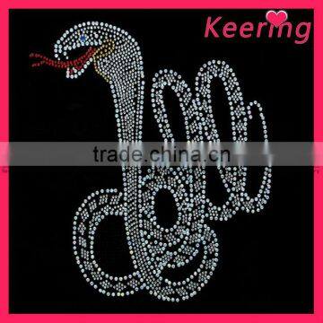 fashion hot fix transfer rhinestone snake motif WHF-184