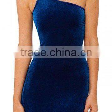 Hot Girl Sexy Night Club One Shoulder Bodycon Dress of Velvet HSD2192