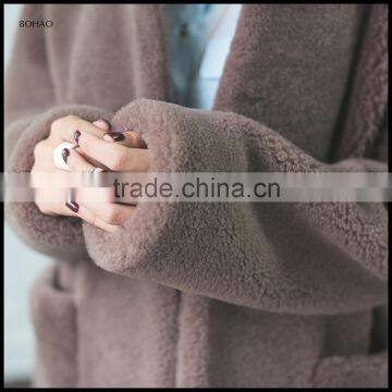 The Latest Women Fashion Long Style Short Lamb Skin Fake Fur Coats
