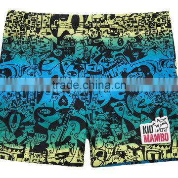 OEM Customized funny fashion 100% polyester spandex boys swim Shorts