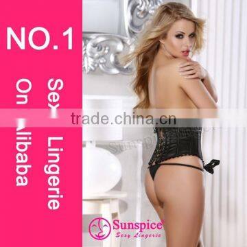 Mature Women Sexy Lingerie Corset Latex Underwear photo-2