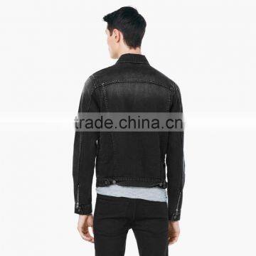 Life Casual Wear Denim Black Jacket Fashion Design for Men photo-3