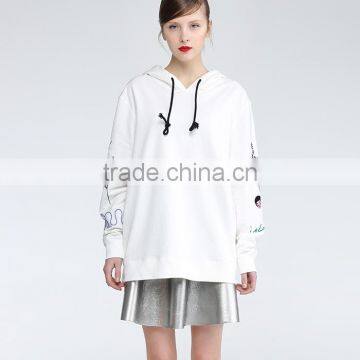 New arrival fashional custom embroidered hoodies for lady