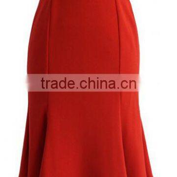 Women Sexy Bandage Pencil Skirt with Fishtail Hem,Red Fishtail Midi Skirt