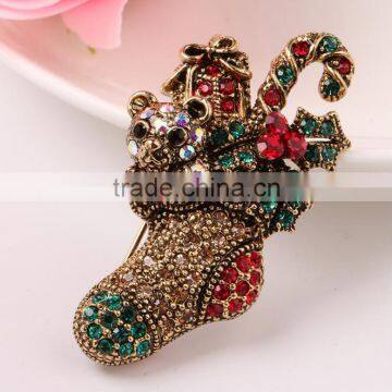 Zm53217a Gorgeous Christmas Socks Brooches Fashion Crystal Socks Brooches as a Christmas Gift's Brooches photo-4