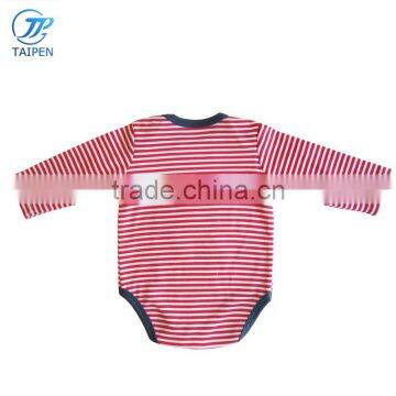 2017 Spring Baby Bodysuit Stripe Newborn Baby Clothes Embroidery Pattern Toddler Unisex Romper