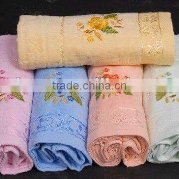 cotton embroider logo beach towel