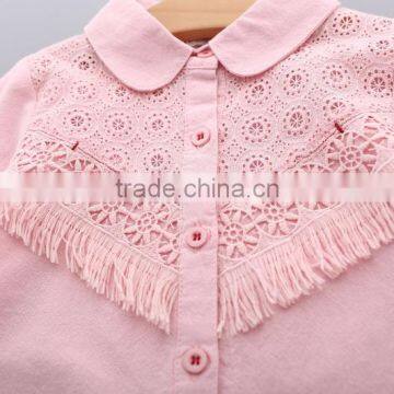 S33447W 2017 Autumn Children's Clothes Girls Blouses Thin Lace Hollow Baby Girl Blouses photo-5