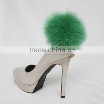 Myfur Wholesale High-heeled Shoes Decoration Detachable Fox Fur Pom Pom Accessory photo-2