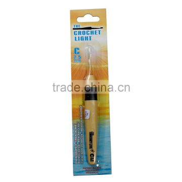 Custom C2.5mm 15.6x1.6cm Crochet Hook With Led Light