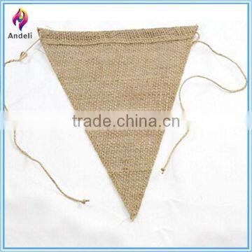 Plain Burlap Flag Banner Natural With Rope (12-pack) photo-2