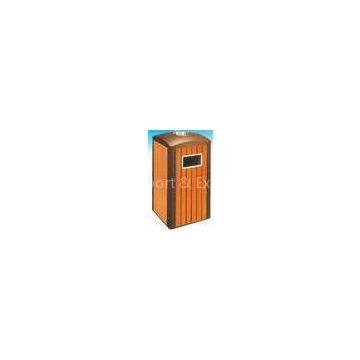 Square outdoor  Eco-Friendly wood dustbins for shopping mall , road side
