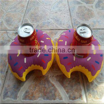 PVC Inflatable Doughnut Drink Cup Holder Float Swimming Pool Water Party Toys photo-2