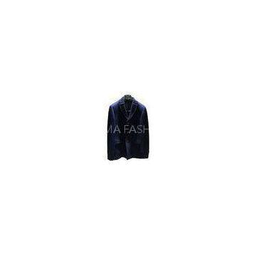 Dark Blue Long Woolen Mens Coats Jackets with three buttons , European style