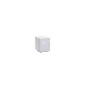 Cube White Volakas Covered Marble White Coffee Tables Small Size